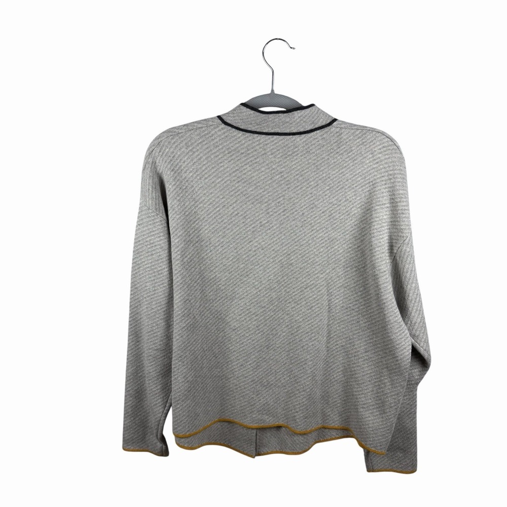 Zaket & Plover Neru Collar Sweater Cotton/Cashmere Blend Contemporary Knit Gray View 4